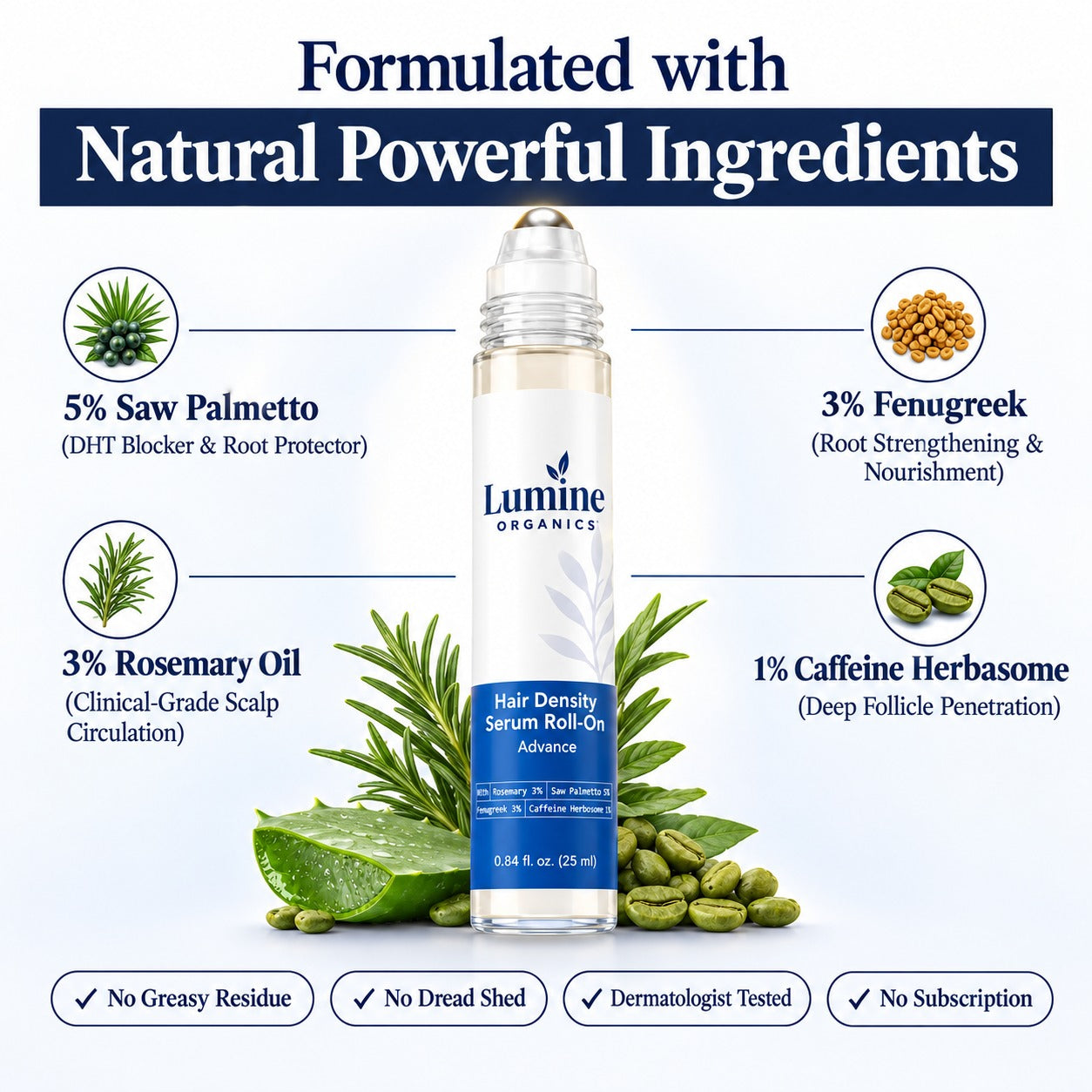 Hair Growth Serum Roll-On — Follicle Reactivation & Density Support