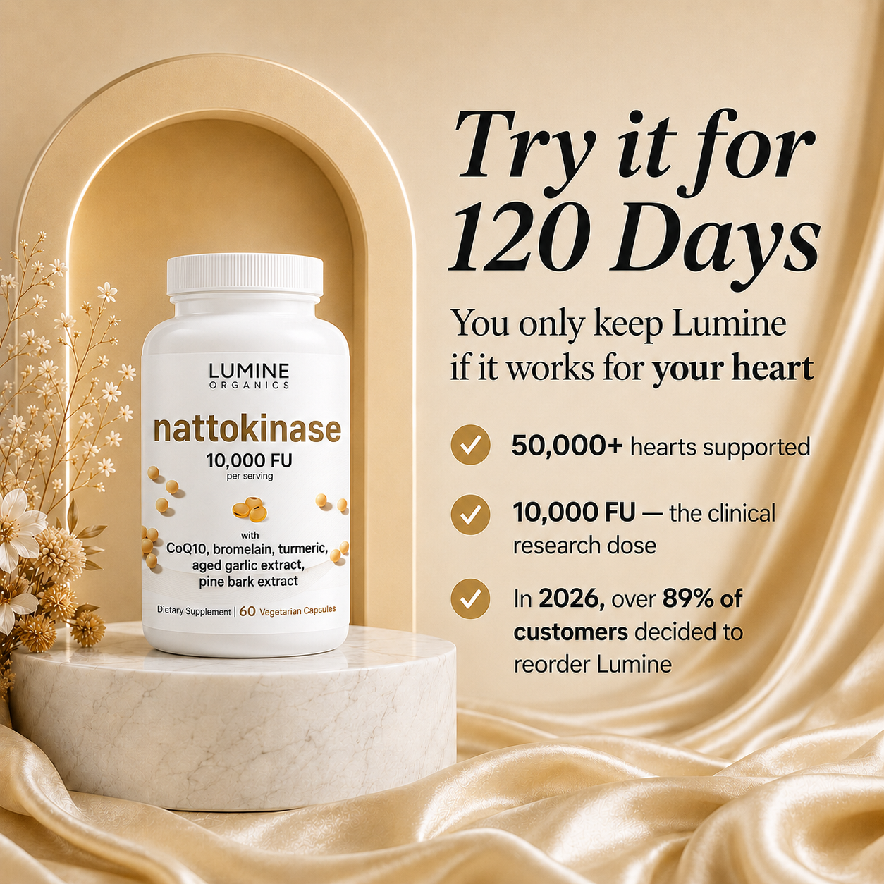 Nattokinase 10,000 FU — Advanced Circulation & Heart Health