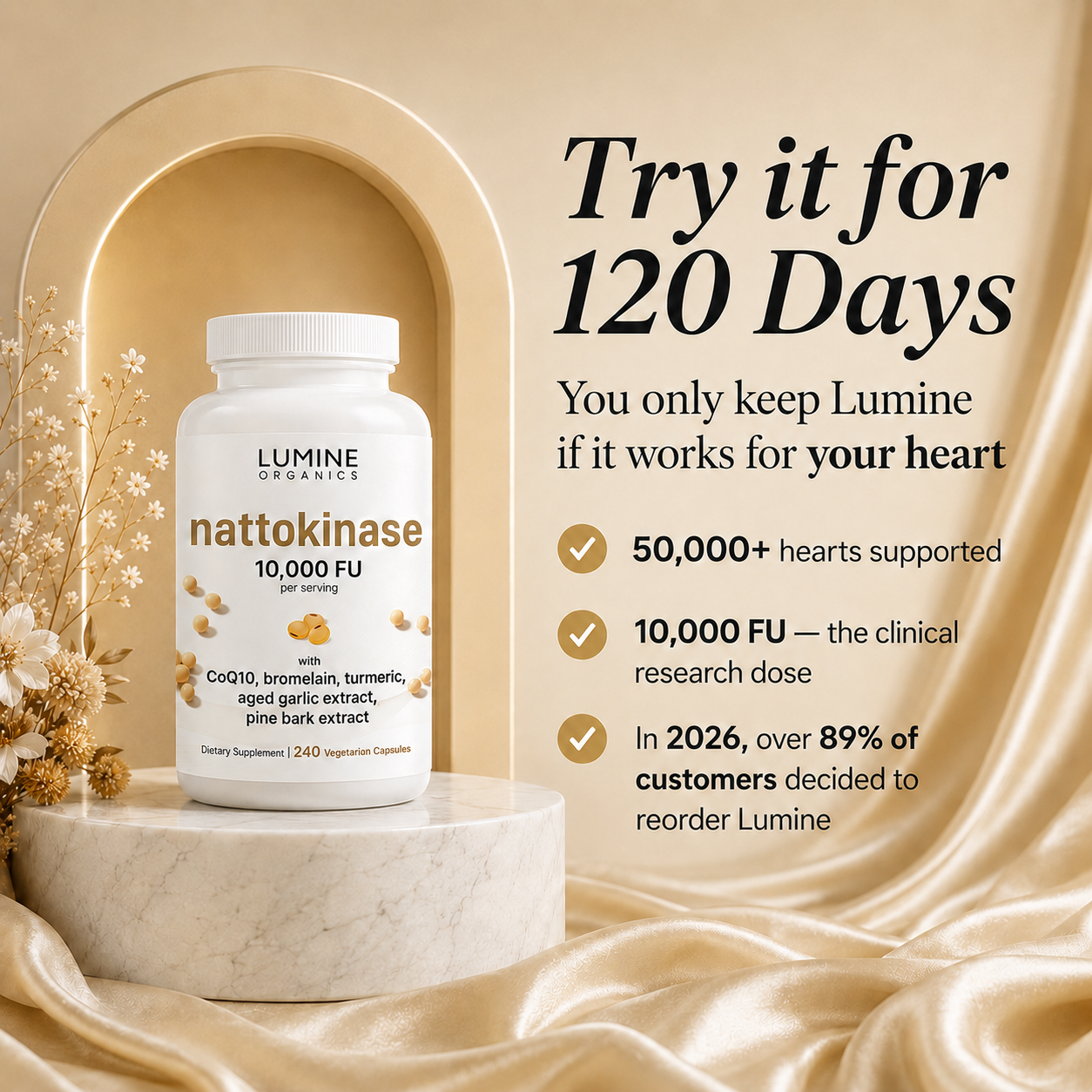 Nattokinase 10,000 FU — Advanced Circulation & Heart Health