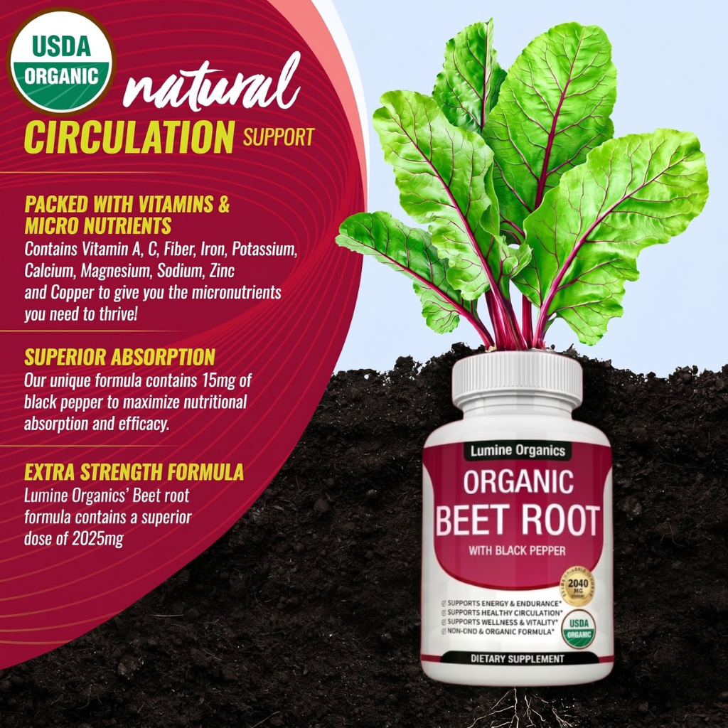 Beet Root Capsules — Blood Pressure Support