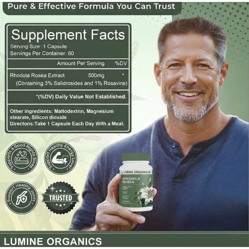 Rhodiola Rosea – Stress & Cognitive Support Capsules