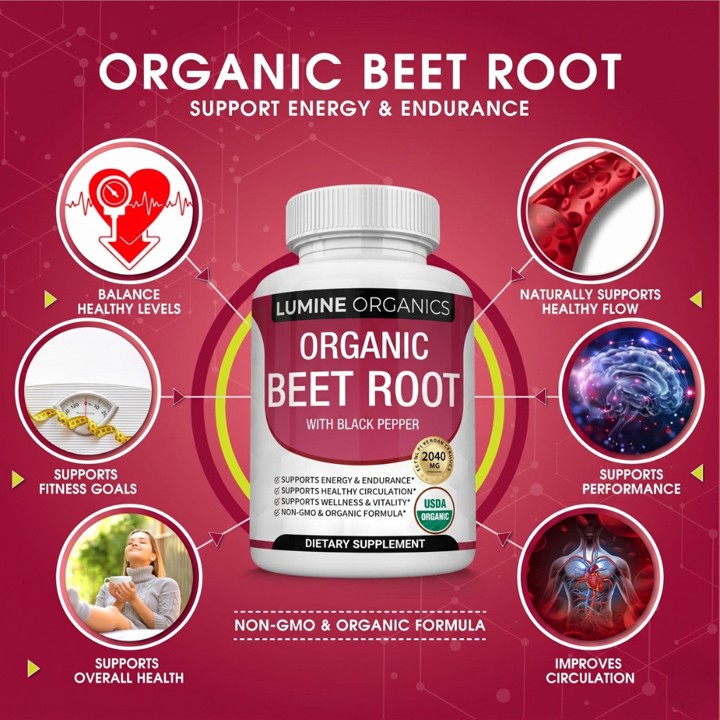 Beet Root Capsules — Blood Pressure Support