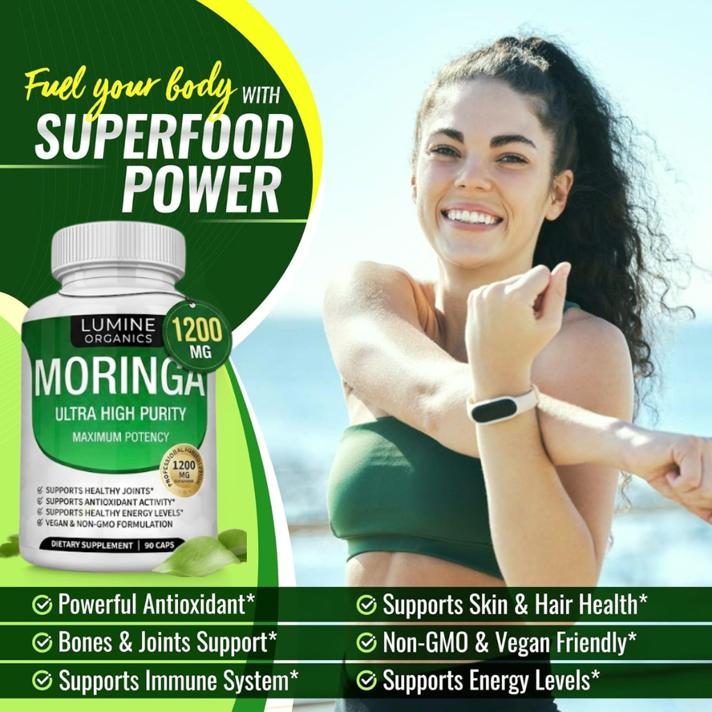 Moringa Oleifera 1200mg — Natural Energy & Fatigue Support...