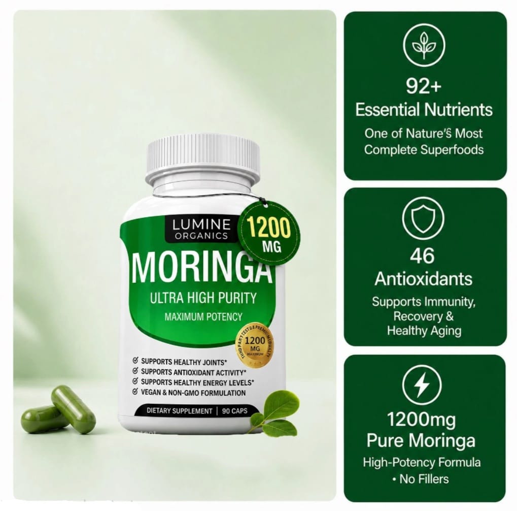 Moringa Oleifera 1200mg — Natural Energy & Fatigue Support