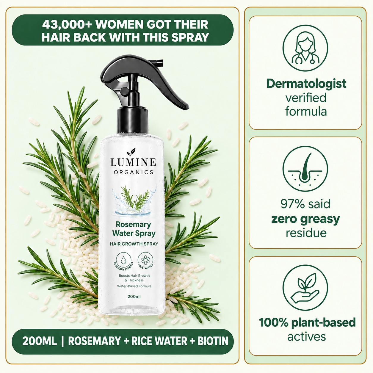 Rosemary Water Spray — Hair Growth & Thickness Support